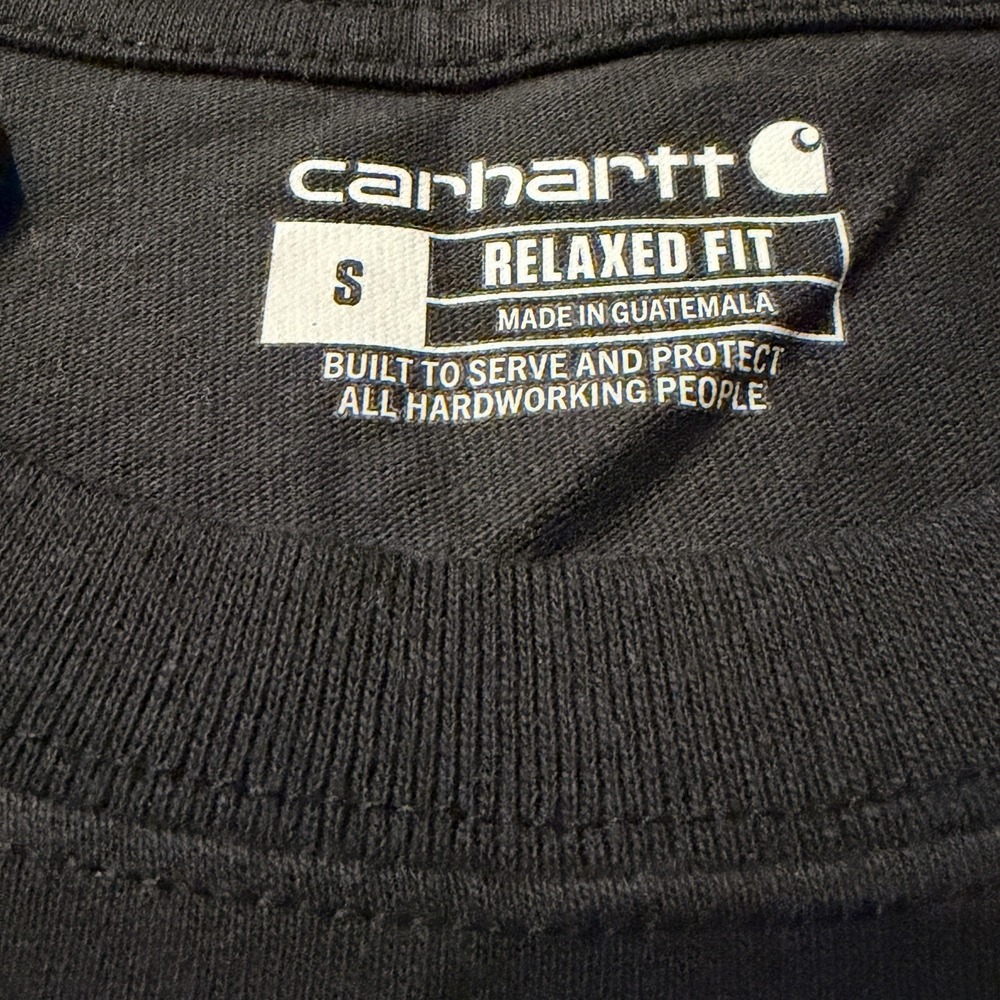 Carhartt Heavyweight Relaxed Fit Long-Sleeve Logo T-Shirt EK231 Men's Sz Small - Picture 5 of 9